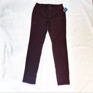 British Khaki Plum Fabric Straight Pants NWT